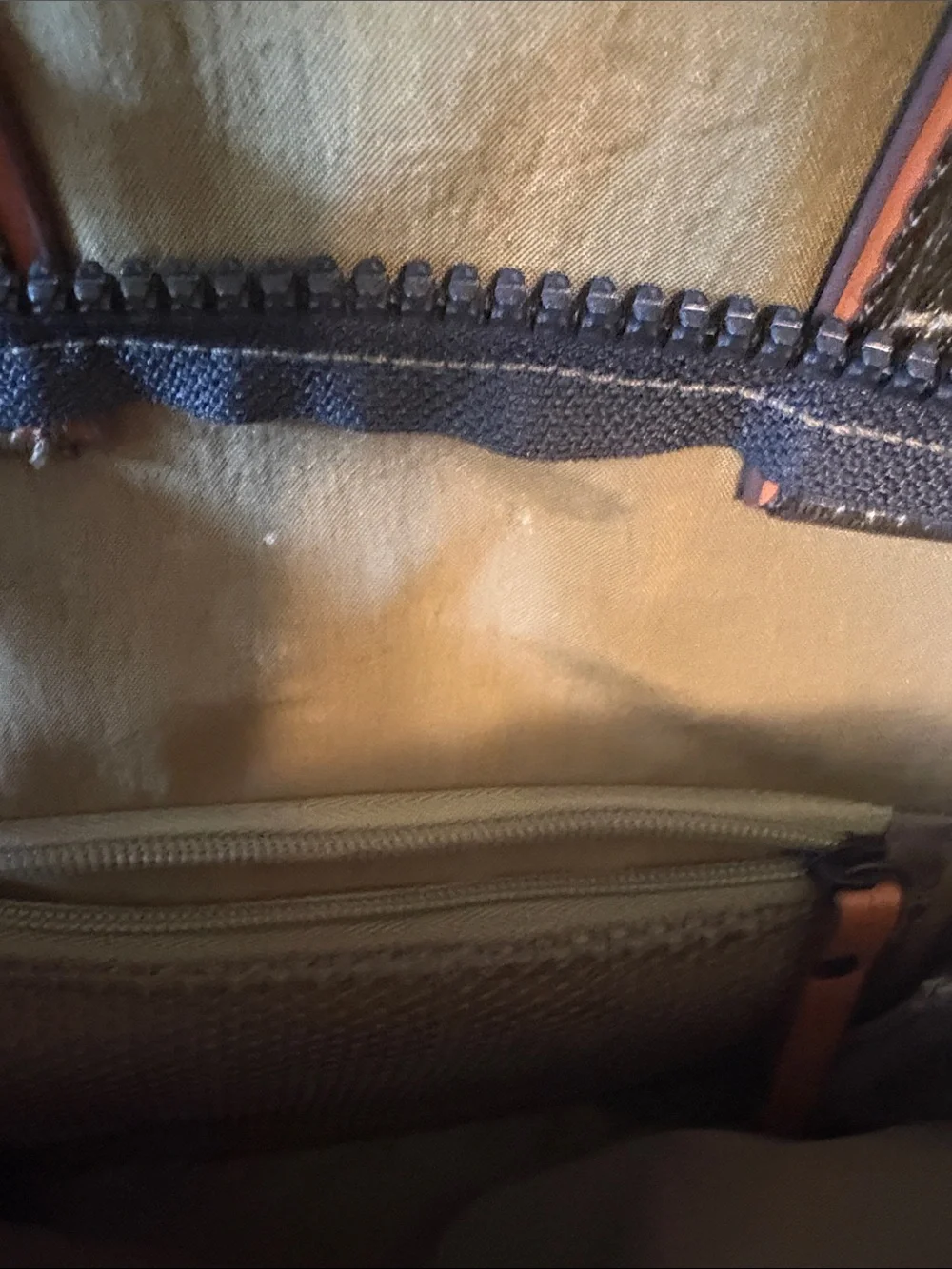 Joan & David Olive Green Backpack with Tan Trim